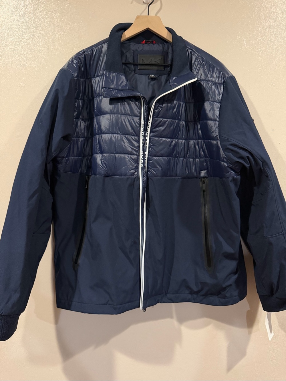 NWT Michael Kora Men's Navy Hybrid Quilted Jacket Size 2 XL